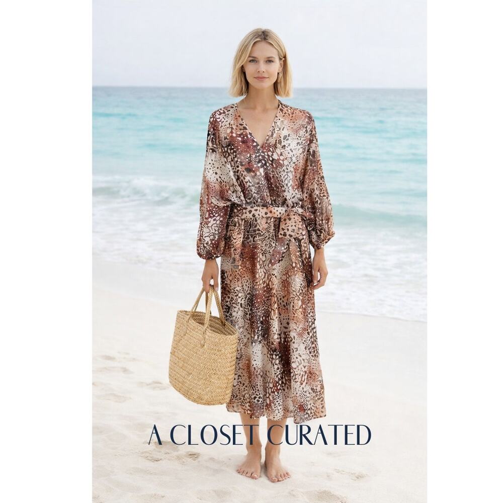 Roseanna Draped Maxi Dress Large Brown NWT